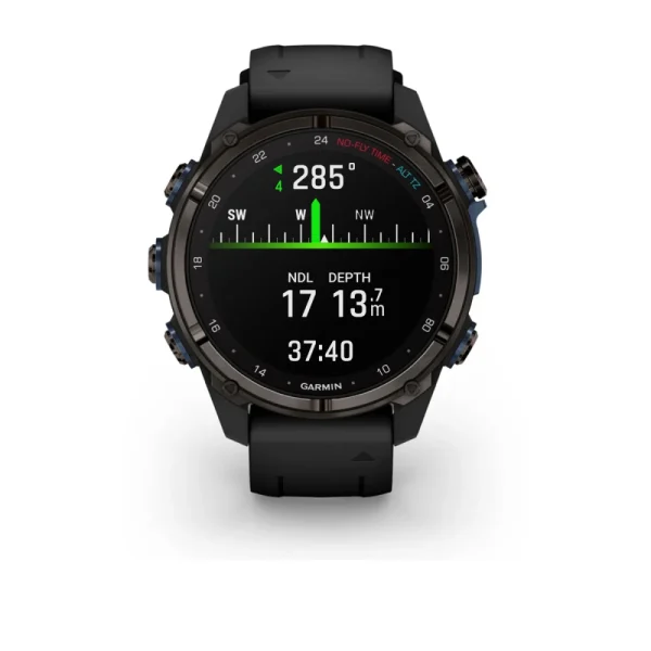 GARMIN Descent™ Mk3i – 43 mm, Koolstofgrijs DLC titanium met zwarte silicone band