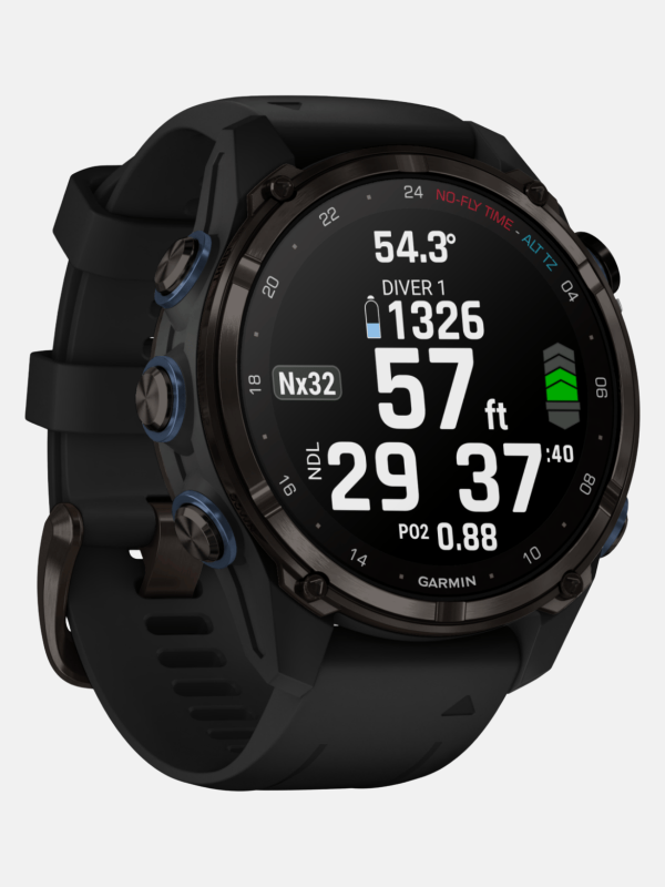 GARMIN Descent™ Mk3i – 43 mm, Koolstofgrijs DLC titanium met zwarte silicone band