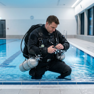 Sidemount slangrouting